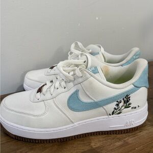 Nike Air Force 1 Indigo Botanical Embroidered Women’s Size 10.5